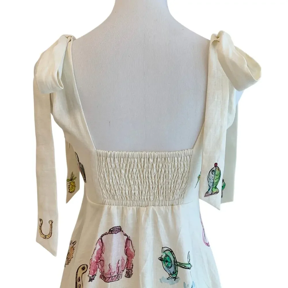 Alemais Anouk Colantoni Ballet Tie-Strap Midi Dress US 2 - Picture 13 of 13